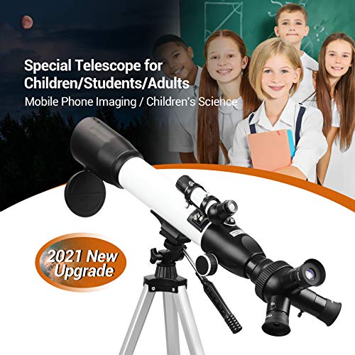 [Upgraded] Telescope, Astronomy Telescope for Adults, 60mm Aperture 500mm AZ Mount Astronomical Refracting Telescope for Kids Beginners with Adjustable Tripod, Phone Adapter, Nylon Bag… - Maple City Timepieces