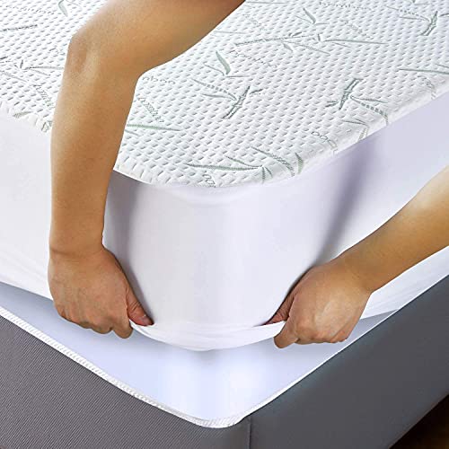 Utopia Bedding Premium Bamboo Waterproof Mattress Protector Full 340 GSM, Fits 15 Inches Deep, Easy Care - Maple City Timepieces