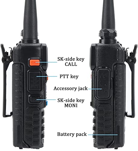 UV-5R 5W Handheld Ham Radio with 1800mAh Battery, Black - Maple City Timepieces