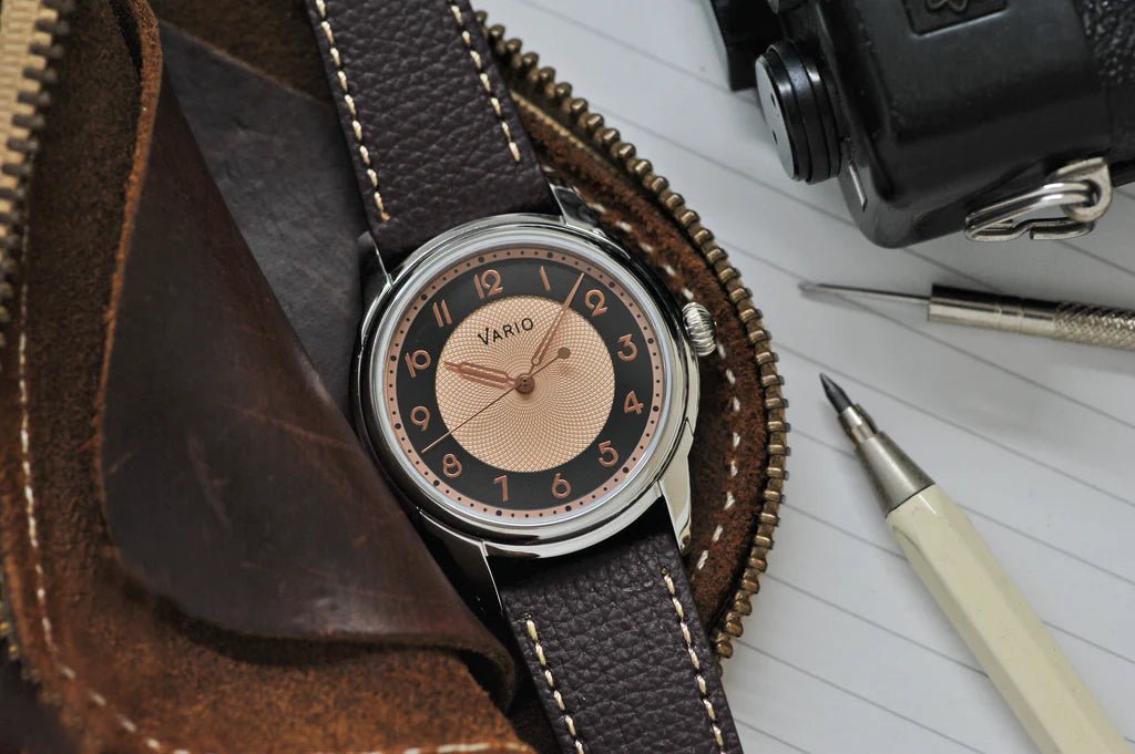 Vario - Empire Salmon Tuxedo Automatic Dress Watch - Maple City Timepieces