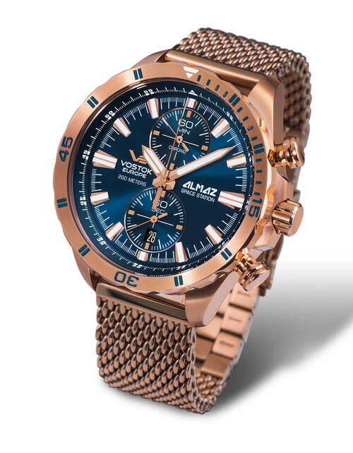 Vostok-Europe Almaz Chronograph Mesh Bracelet 6S11/320B262B - Maple City Timepieces