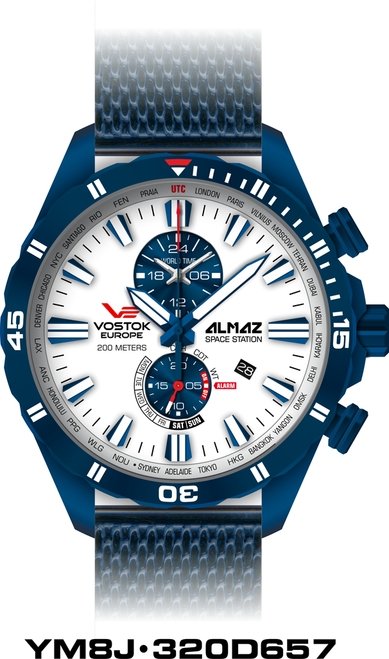 Vostok-Europe Almaz Quartz Alarm Watch YM8J/320D657B - Maple City Timepieces