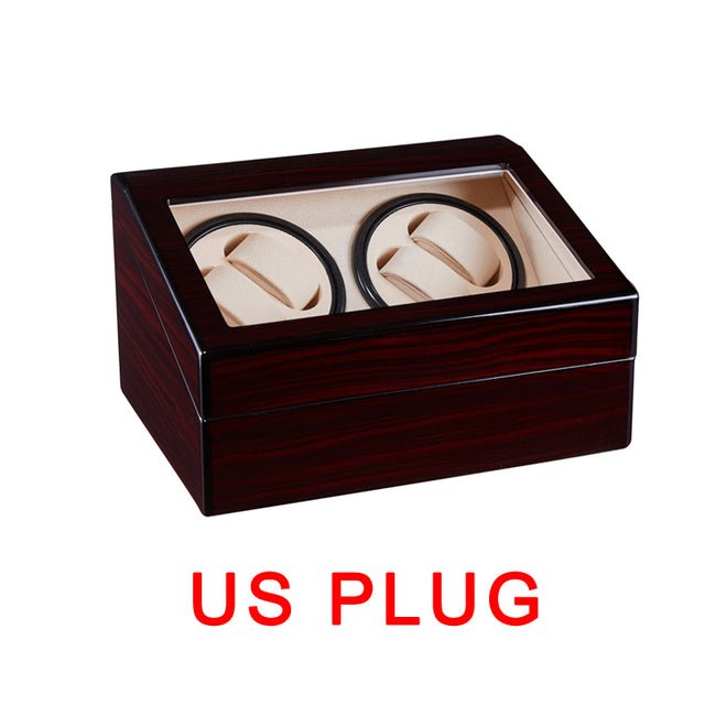 Watch Winding Storage Box Winder Shake Jewelry Collection Holder Wooden 4+6 Automatic Display Double Head Silent Motor Remontoir - Maple City Timepieces