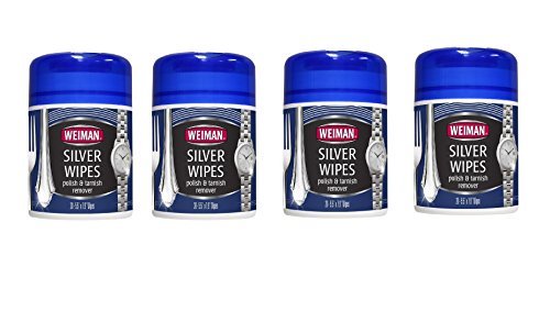 Weiman Silver Jewelry Wipes - Cleaner and Polisher for Jewelry Sterling Silver Plate and Fine Antique Silver - 20 count - Maple City Timepieces
