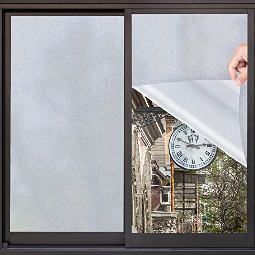 Window Privacy Film, Sun Blocking Frosted Glass Window Film Removable Glass Static Clings Non Adhesive Opaque Vinyl Bathroom Door Decorative Stickers Heat Blocker Coverings for Home Office - Maple City Timepieces
