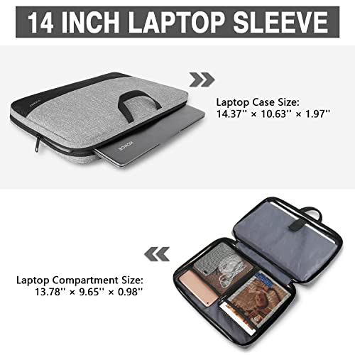 Ytonet Laptop Case, 15.6 inch TSA Laptop Sleeve Water Resistant Durable Computer Carrying Case Compatible for HP, Dell, Lenovo, Asus Notebook, Gifts for Men Women, Grey - Maple City Timepieces