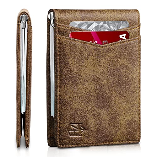 Zitahli Mens Slim Wallet with Money Clip Minimalist RFID Front Pocket Wallets for Men - Maple City Timepieces